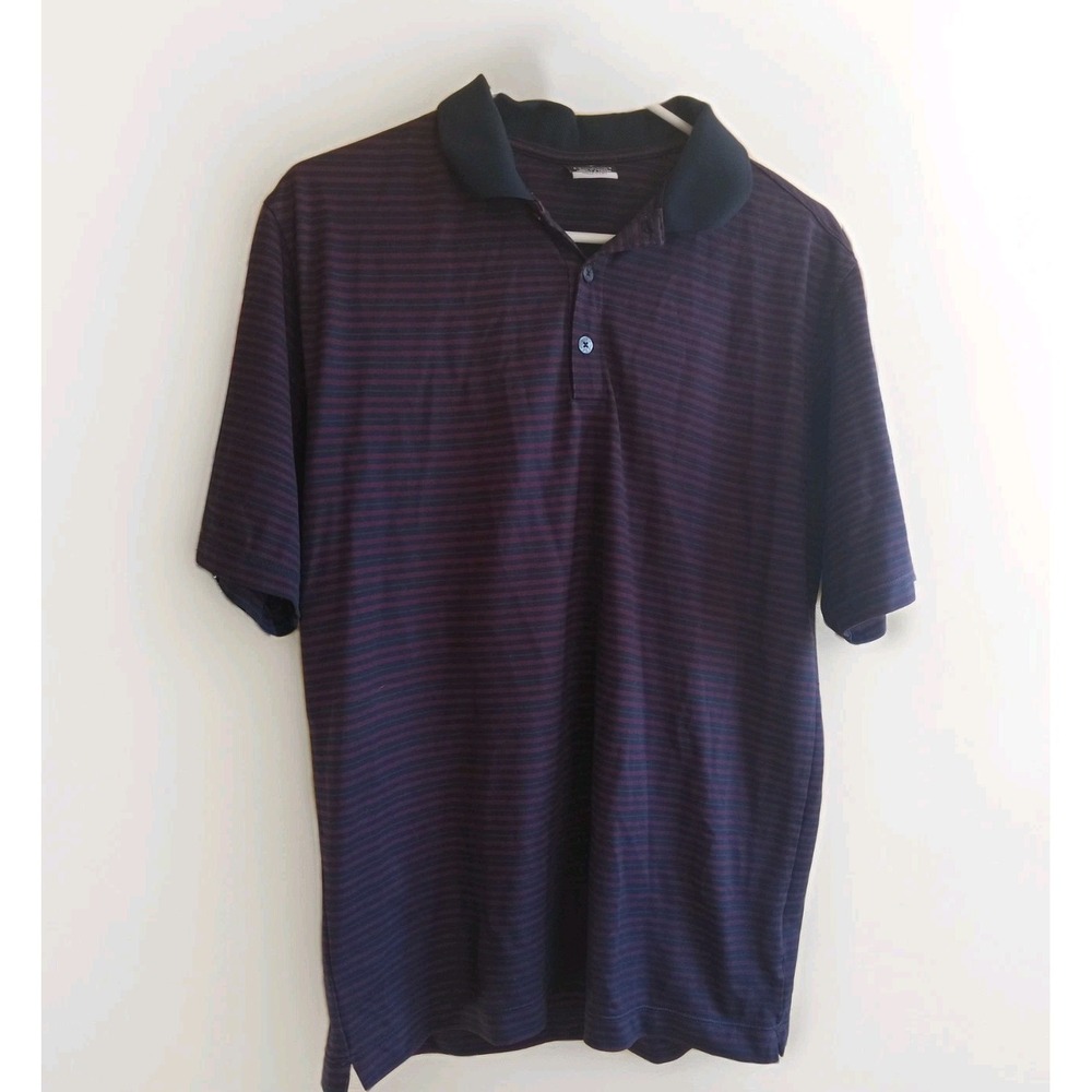 Nike Golf Dri-Fit Polo Shirt Men's Medium Burgundy & Navy Stretch Short Sleeve M